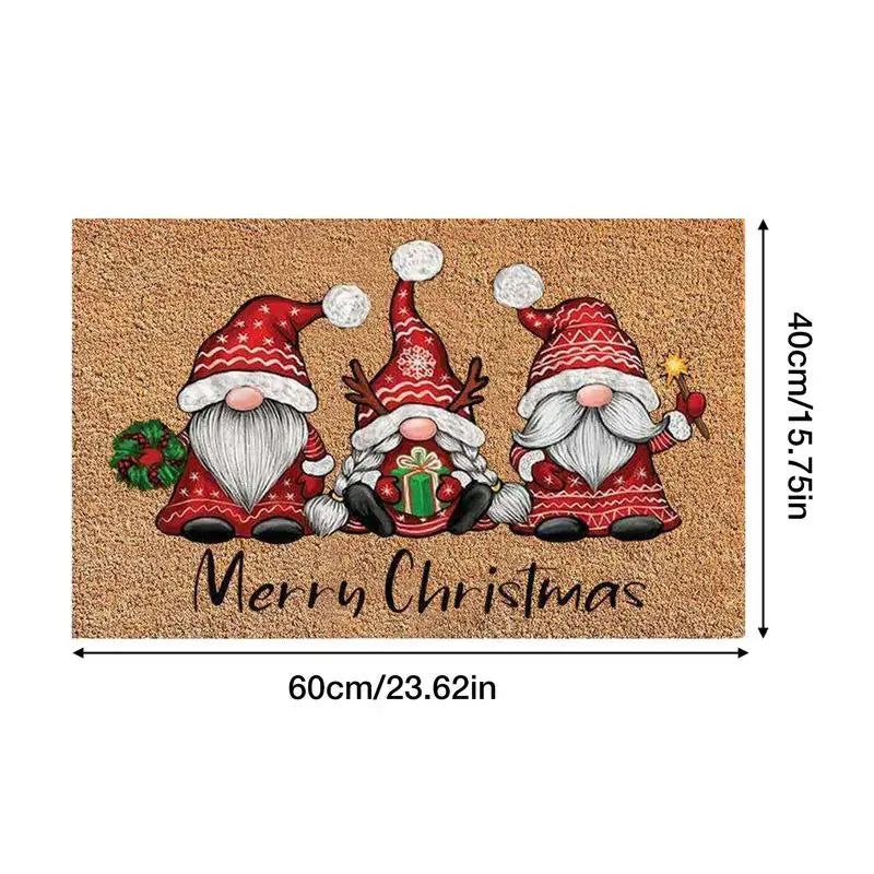 🎄 Christmas Welcome Gnome Doormat | Indoor & Outdoor Entrance Carpet | Funny Gnome Rug for Holiday Decor 🎉