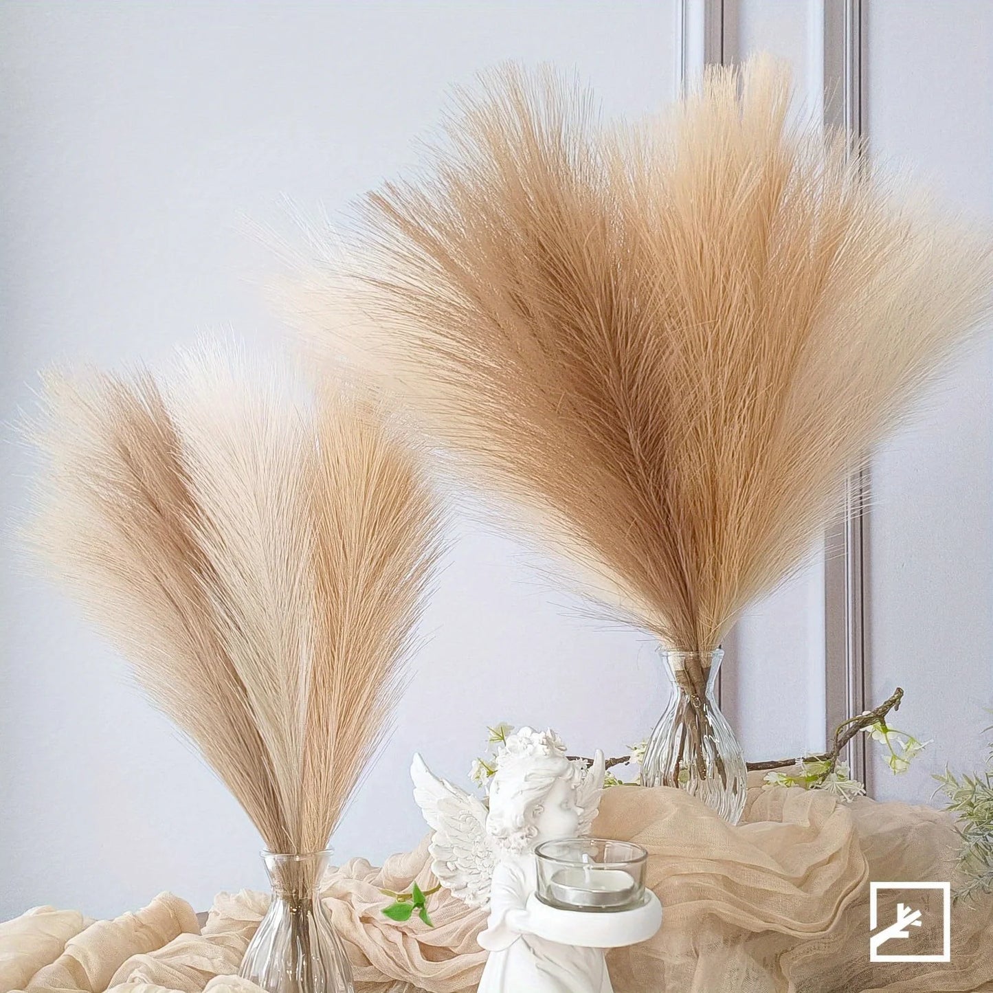 🌿 6PCS Artificial Pampas Grass 🌟 | Perfect DIY Floral Decor for Home, Weddings & Holidays 🎄