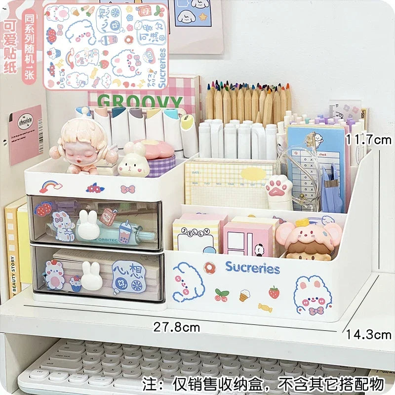 Kawaii Bunny Desktop Storage Organizer – Cute and Functional