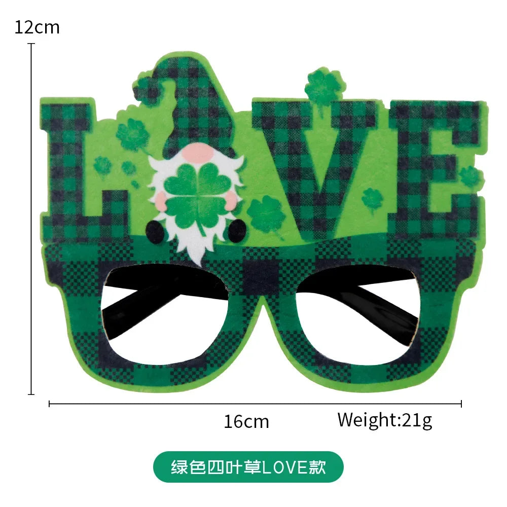 St. Patrick's Day Irish Clover Glasses Festival Supplies Photography Props Party Dress Up Funny Glasses