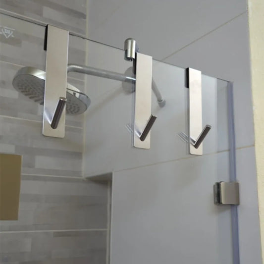 ✨ Stylish Stainless Steel Over-the-Door Towel Rack – Perfect for Hanging Bathrobes & Towels! ✨