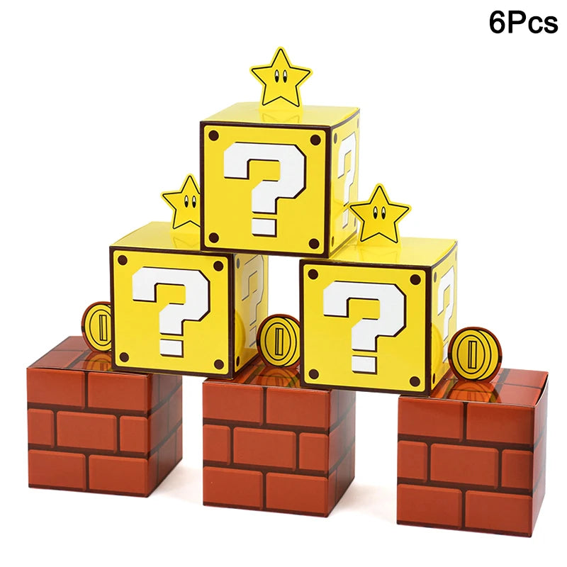 🎮✨ 3/6Pcs Question Blocks Candy Gift Box – Perfect for Kids' Video Game Theme Parties! 🎉🍭