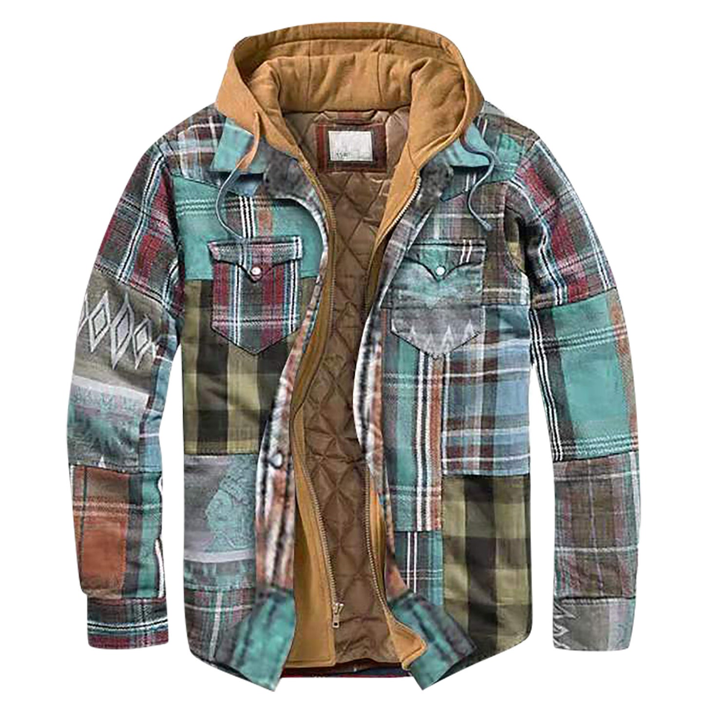 Men's Quilted Plaid Shirt Jacket with Hood 🧥 | Warm Autumn & Winter Casual Outerwear