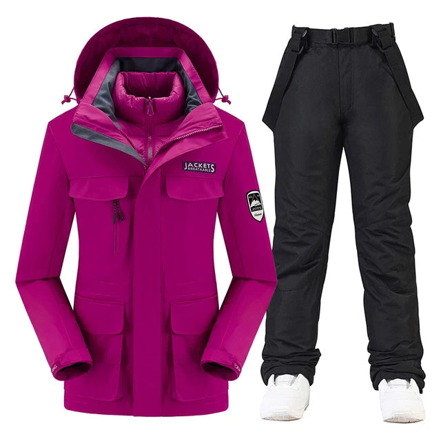 New Women’s Ski Suit ⛷️ Waterproof Windproof Snowboard Set – Warm Down Jacket & Snow Pants