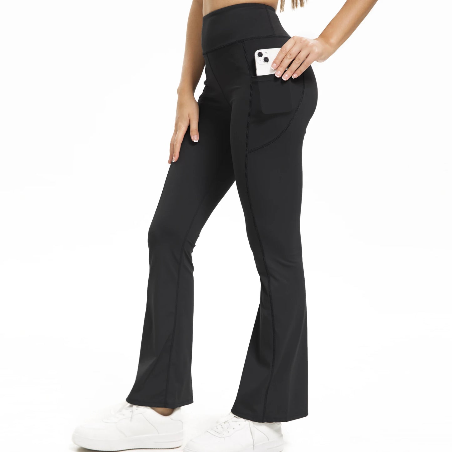 High Waist Flare Leggings with Pockets – Perfect for Yoga, Fitness, and Casual Wear