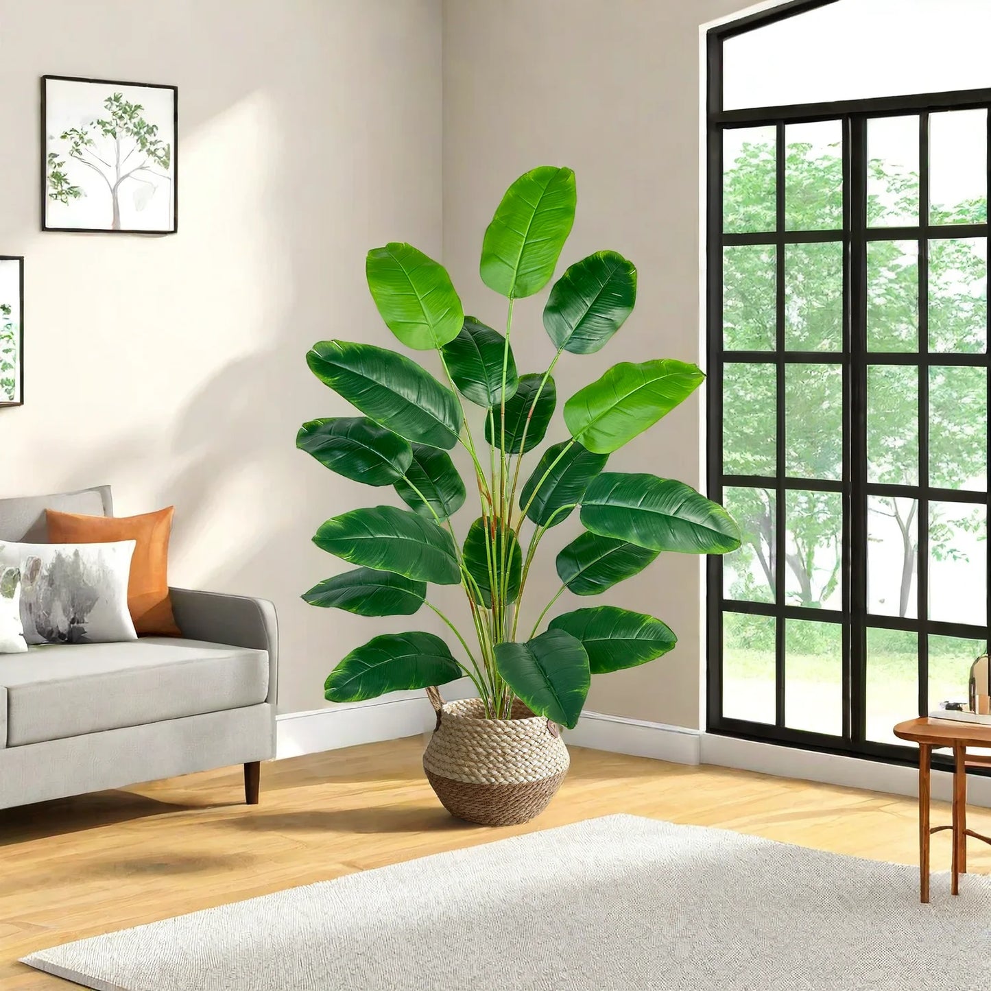 🌿 Large Artificial Banana Plant - 120cm Realistic Faux Green Leaves 🌿