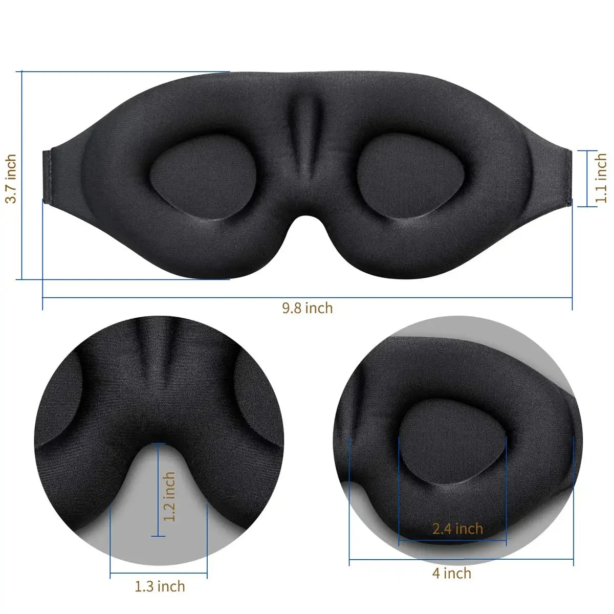 🌙 3D Contoured Sleep Mask – Ultra Soft, Light-Blocking Eye Mask for Women & Men 💤