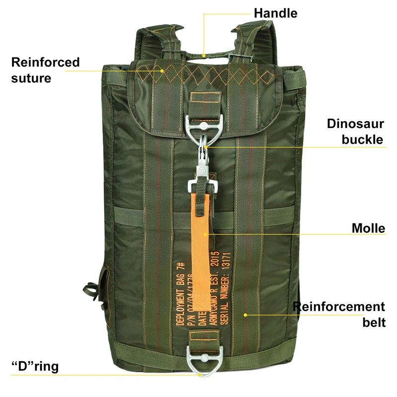 🎒 Durable All-Purpose Backpack | Lightweight Parachute Bag for Outdoor Adventures 🌄 | Hiking, Hunting, School & Travel