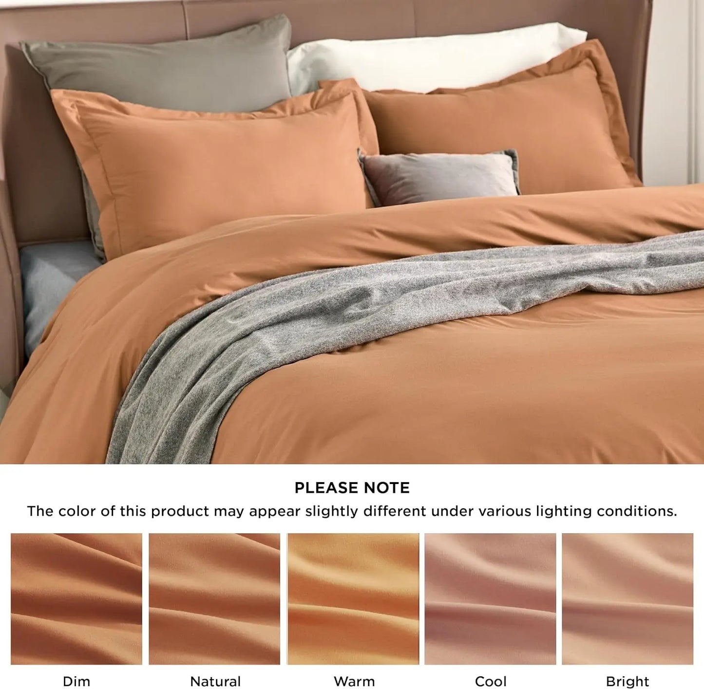 Bedsure Duvet Cover - Soft Double Brushed Duvet Cover with Zipper Closure, No Comforter, Available in Twin, Full, Queen, King, Cal King