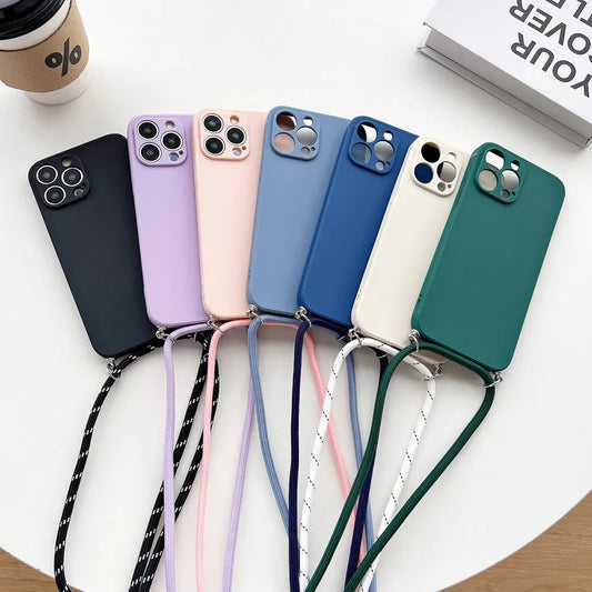 Simple Crossbody Lanyard Silicone Case