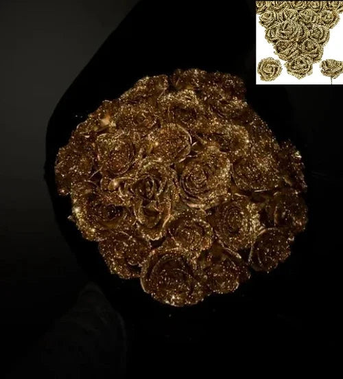 30/50PCS Glitter Artificial Roses | Valentine's Day & Wedding DIY Flowers | Romantic Gift for Wife, Girlfriend, Mother