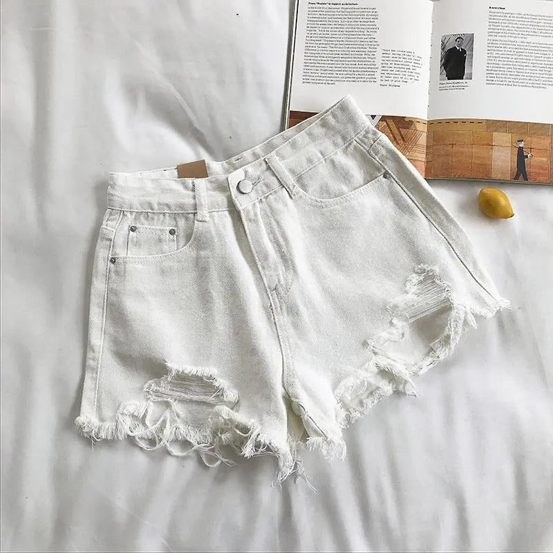 Casual High Waist Denim Shorts for Women