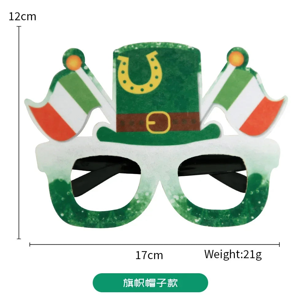 St. Patrick's Day Irish Clover Glasses Festival Supplies Photography Props Party Dress Up Funny Glasses