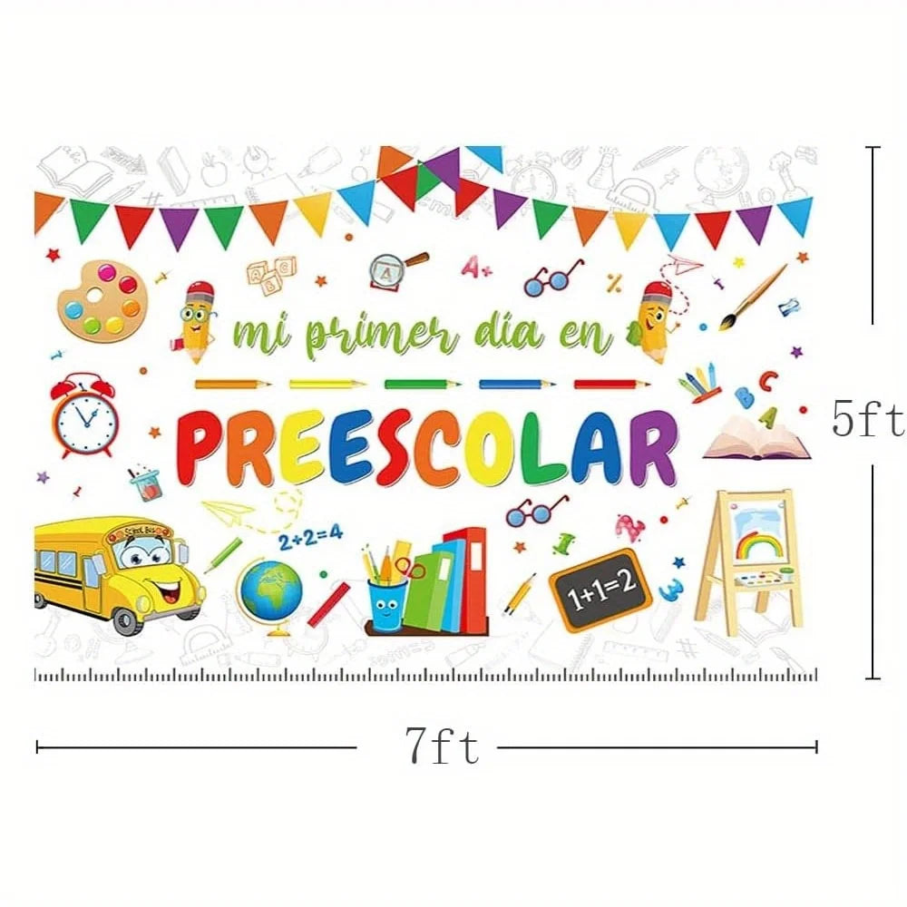 📸🎉 Kindergarten First Day Photography Background – Perfect Classroom Decoration & Student Banner! ✏️🏫