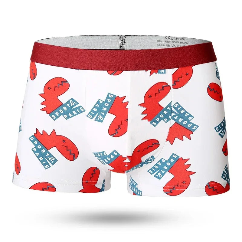 🎉 5Pcs Men’s Boxer Shorts | Cute Cartoon Printed Briefs | Fashionable & Funny | Breathable & Comfortable Underwear for Men 👖😄