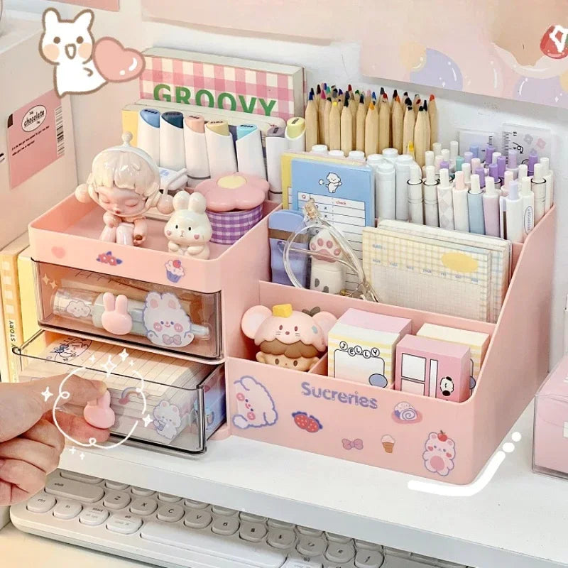 Kawaii Bunny Desktop Storage Organizer – Cute and Functional