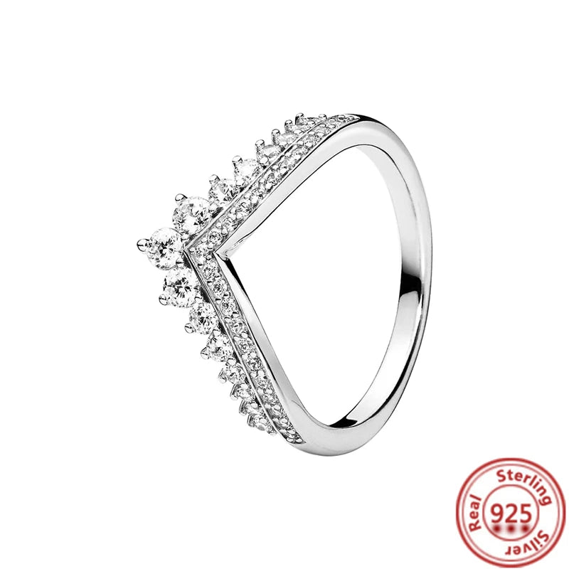 Elegant 925 Sterling Silver Crown Heart Wing Ring – A Timeless Anniversary Gift