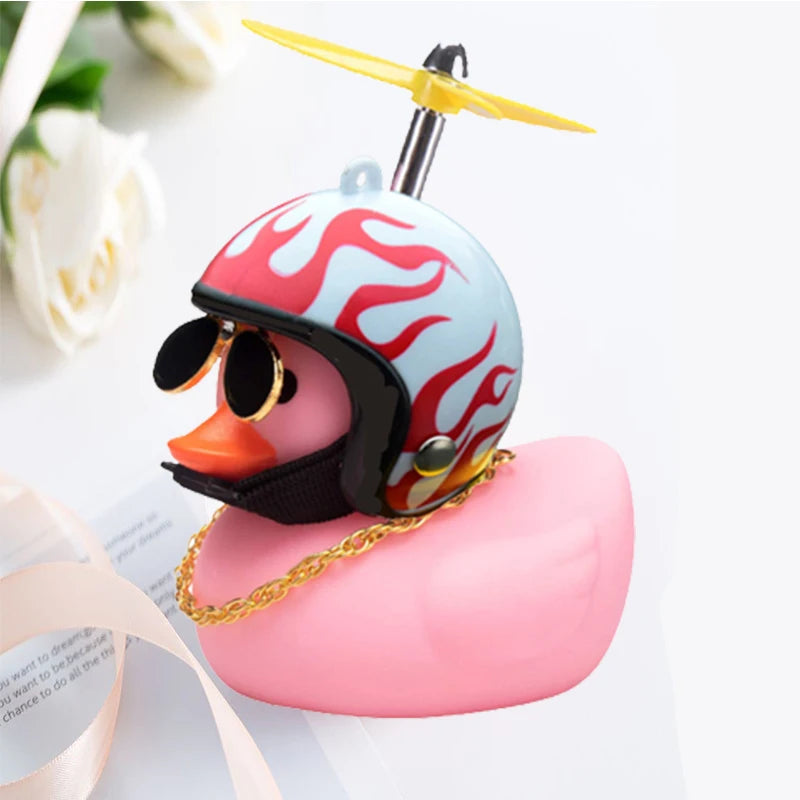 Car Duck with Helmet | Fun Wind-Breaking Cycling & Riding Accessory