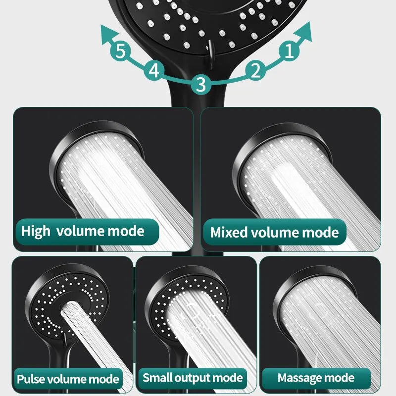 🚿 High-Pressure Bathroom Handheld Shower Head - 5 Spray Settings for Ultimate Relaxation! 🚿