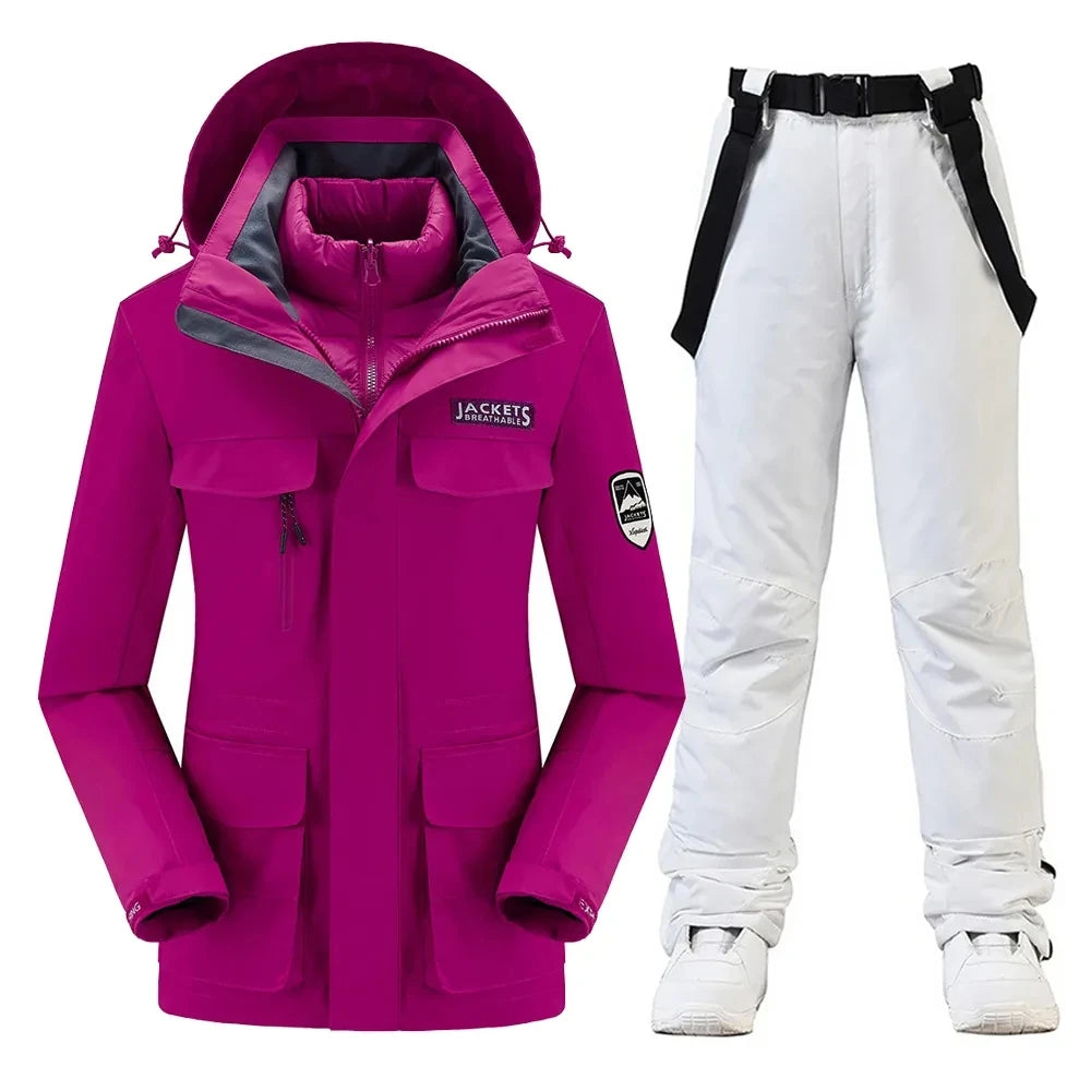 New Women’s Ski Suit ⛷️ Waterproof Windproof Snowboard Set – Warm Down Jacket & Snow Pants