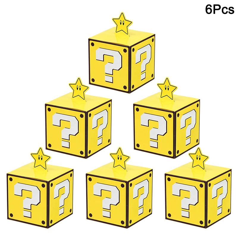 🎮✨ 3/6Pcs Question Blocks Candy Gift Box – Perfect for Kids' Video Game Theme Parties! 🎉🍭