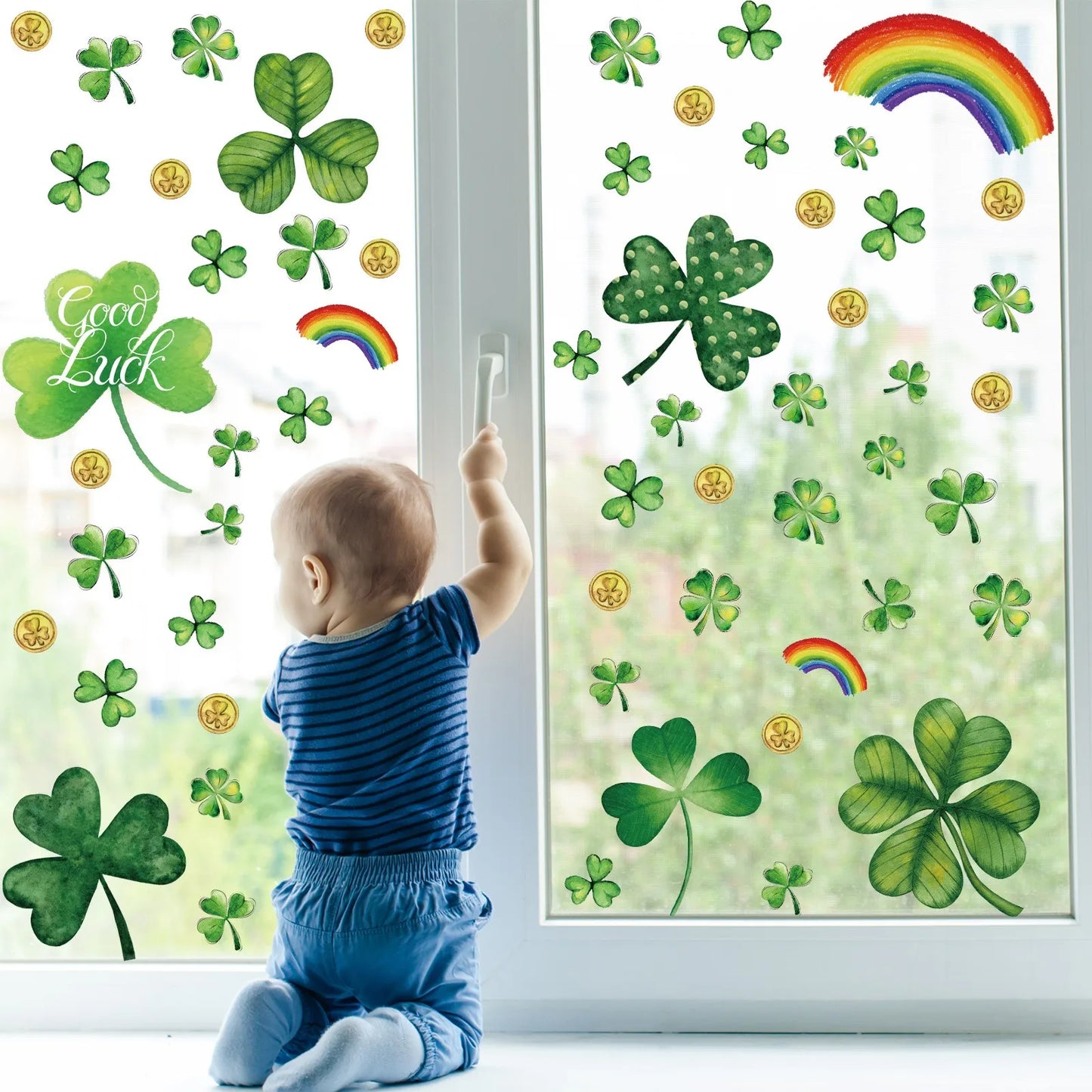 St Patricks Day Window Clings  Stickers For St Patricks Day Decorations 120 PCS Reusable Static Window Decor woon assecoires