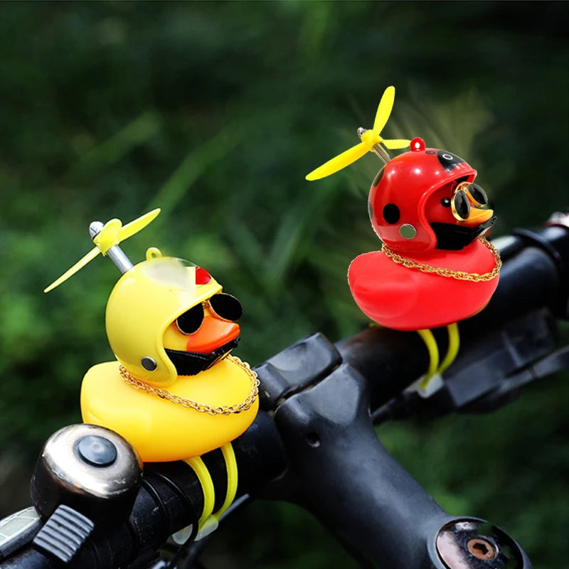 Car Duck with Helmet | Fun Wind-Breaking Cycling & Riding Accessory