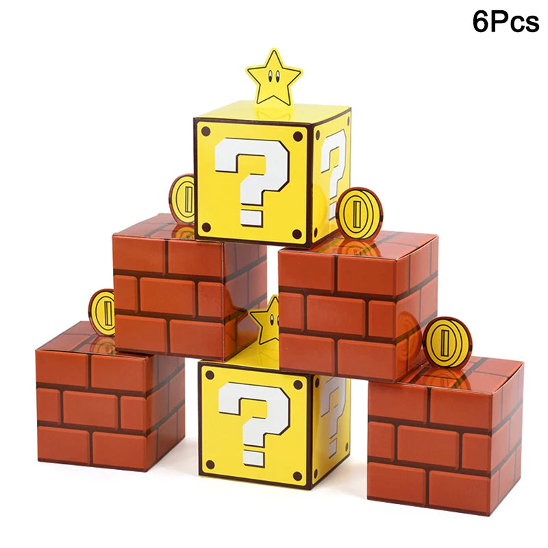 🎮✨ 3/6Pcs Question Blocks Candy Gift Box – Perfect for Kids' Video Game Theme Parties! 🎉🍭