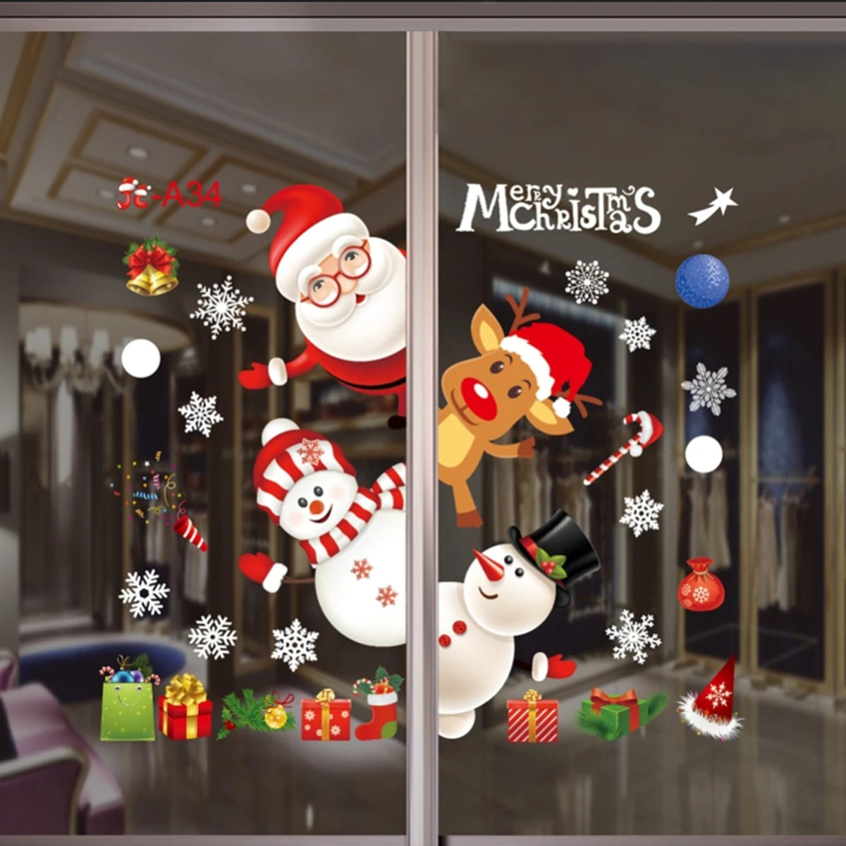 🎄 Festive Christmas Wall & Window Stickers 🌟 | 2024 Holiday Decorations & 2025 New Year Ornaments 🎅