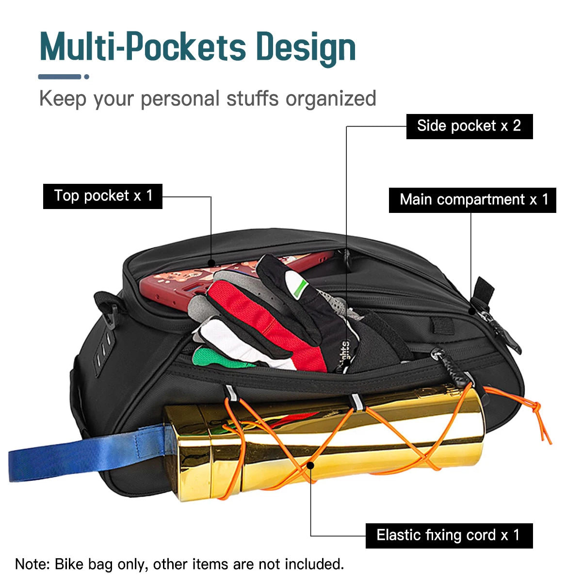 3-in-1 Bike Rack Bag – Waterproof Trunk Bag with Cooler, Bicycle Rear Seat Bag, Cycling Cargo Luggage with 2 Side Hanging Bags