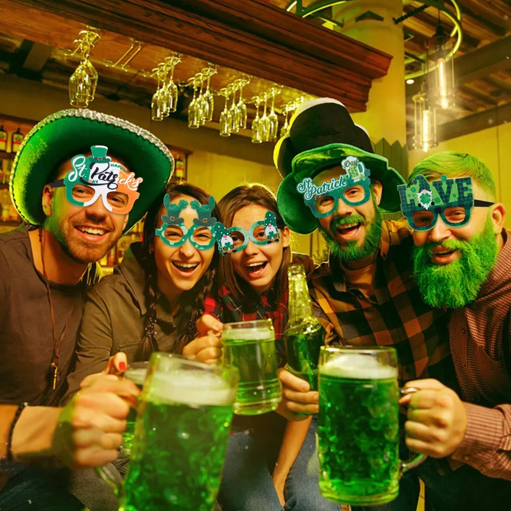 St. Patrick's Day Irish Clover Glasses Festival Supplies Photography Props Party Dress Up Funny Glasses