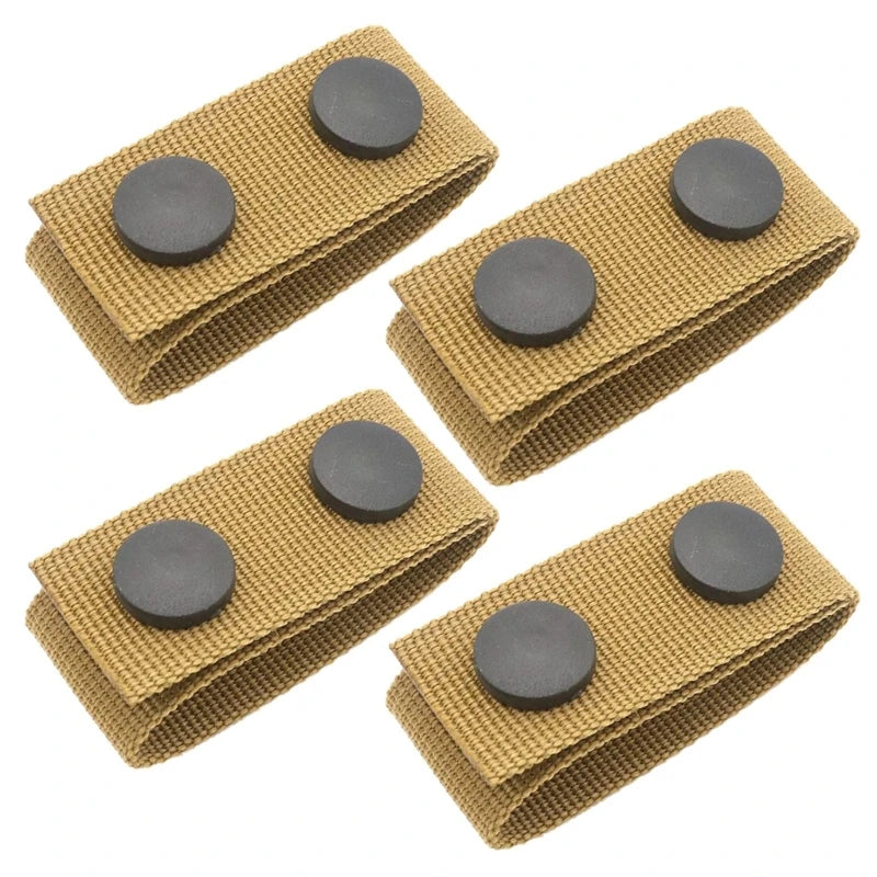 Pack of 4 Tactical Belt Strap Keepers – Secure Loop Retainers for Wide Belts, Backpacks & Gear