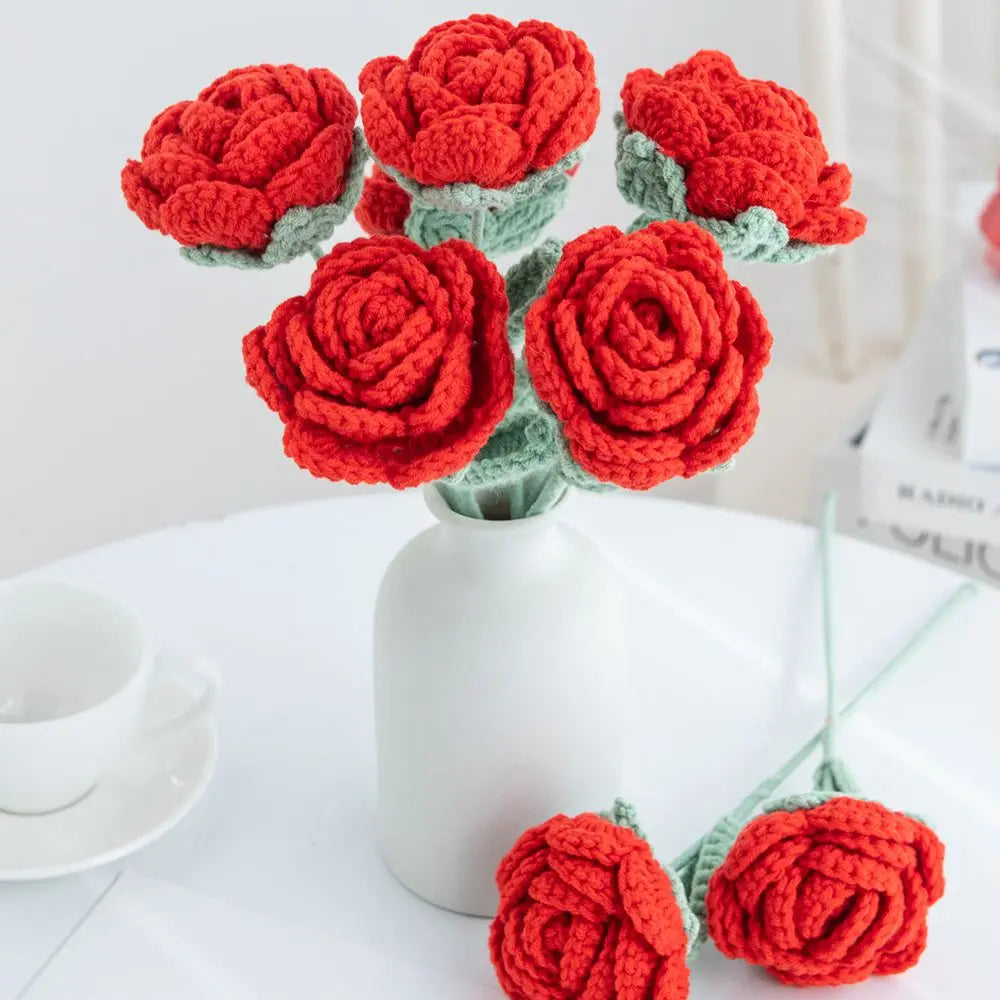 Handmade Crochet Sunflower & Rose Bouquet – DIY Gift, Wedding Decor & Home Festival Flowers