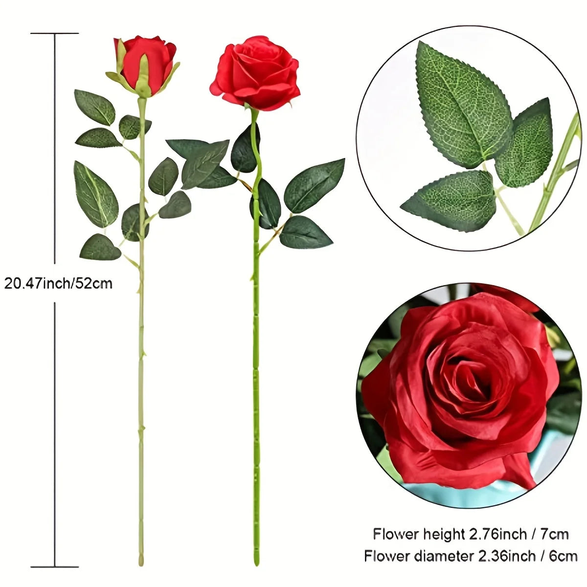 12PCS Realistic Artificial Rose Bouquet | Silk Fake Flowers for Weddings, Parties & Home Decor