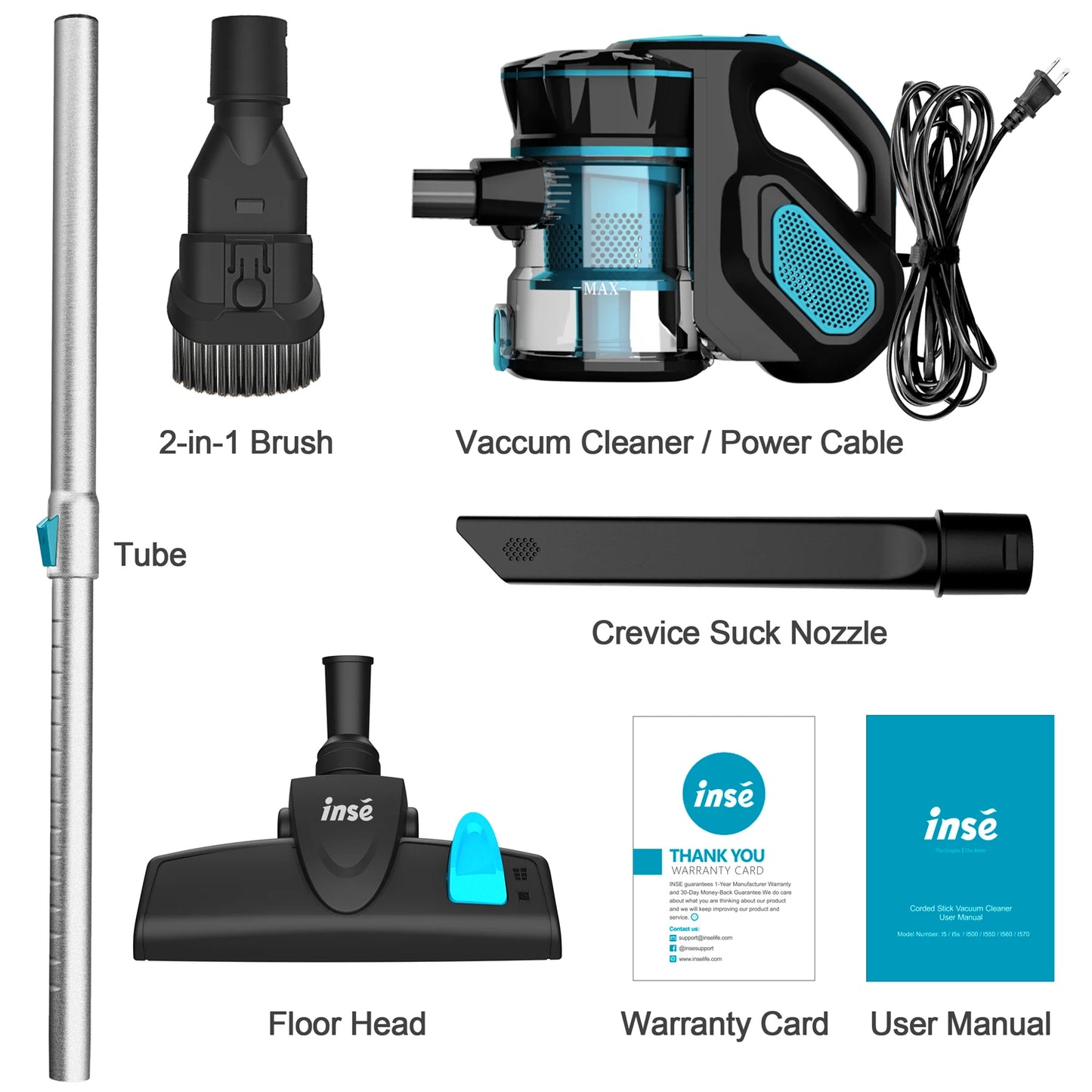 🧹 Vacuum Cleaner Corded INSE I5 - 18Kpa Powerful Suction 🧹