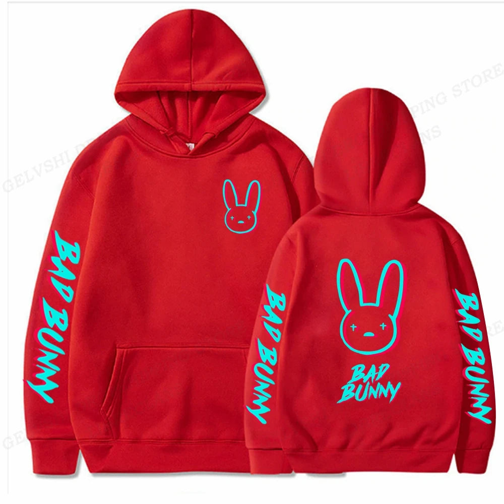 Debí tirar MAX fotos | Rabbit Print Unisex Hoodie – Streetwear Hip Hop Hooded Sweatshirt