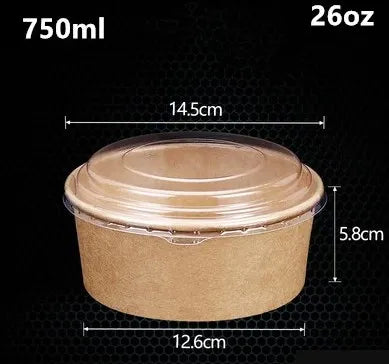 15PCS Kraft Paper Bowls – Eco-Friendly Disposable Salad, Soup & Snack Containers (500ml/750ml) for Meal Prep & Parties