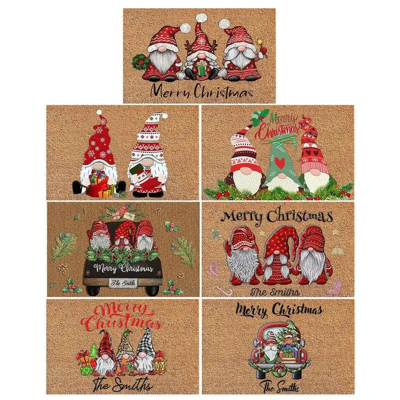 🎄 Christmas Welcome Gnome Doormat | Indoor & Outdoor Entrance Carpet | Funny Gnome Rug for Holiday Decor 🎉