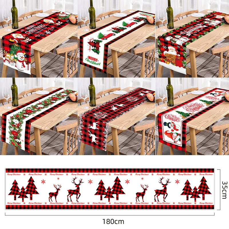 Christmas Table Runner | Merry Christmas Tablecloth for Home Decor | Xmas Ornament for Holiday Parties 2024