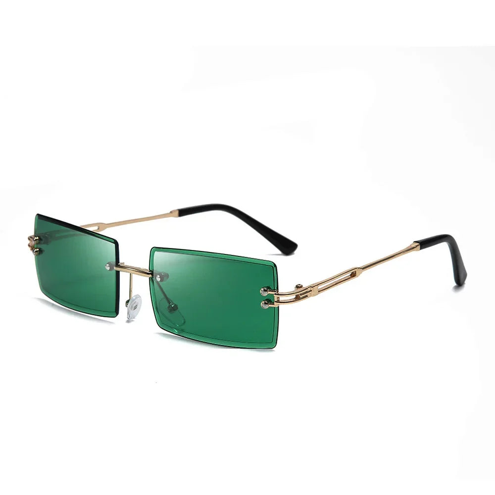 Fashion Irish Shamrock Sunglasses Green Four Leaf Clover Leprechaun Costume Glasses St. Patrick's Day Rimless Decor Sun Glasses