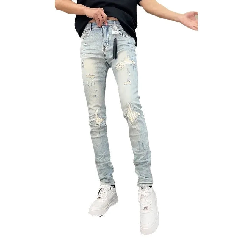 🚀 Rock the Streets with These Scratched & Ripped Jeans! 🧢