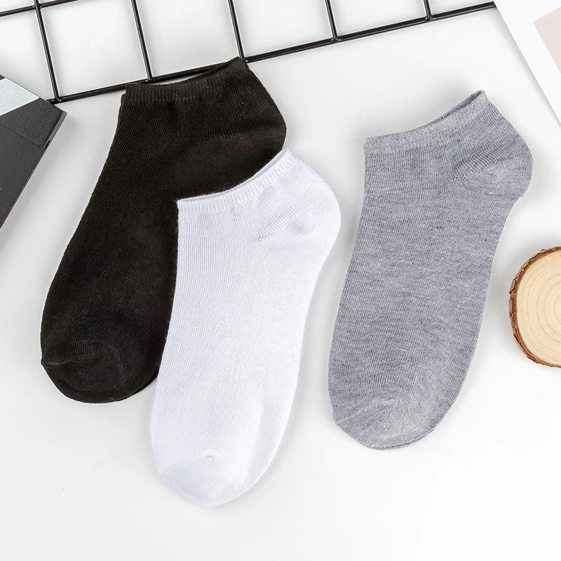 5 Pairs Low Cut Ankle Socks - Solid Color