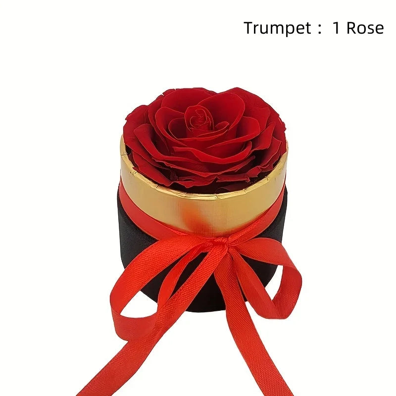 1/7/12PCS Preserved Eternal Roses | Real Forever Roses in Round Box | Valentine’s & Mother’s Day Gift