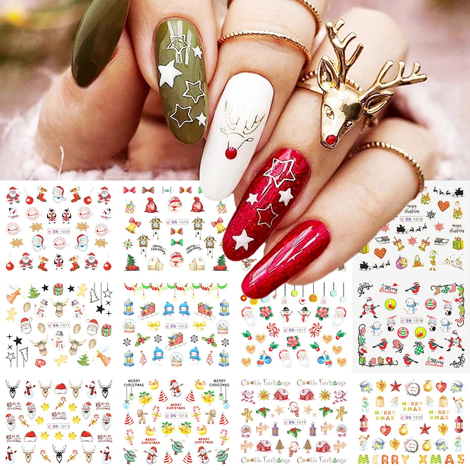 Valentine's Day Rose Nail Stickers | Full Cover French Blooming Flower Sliders | Water Decals for Manicure