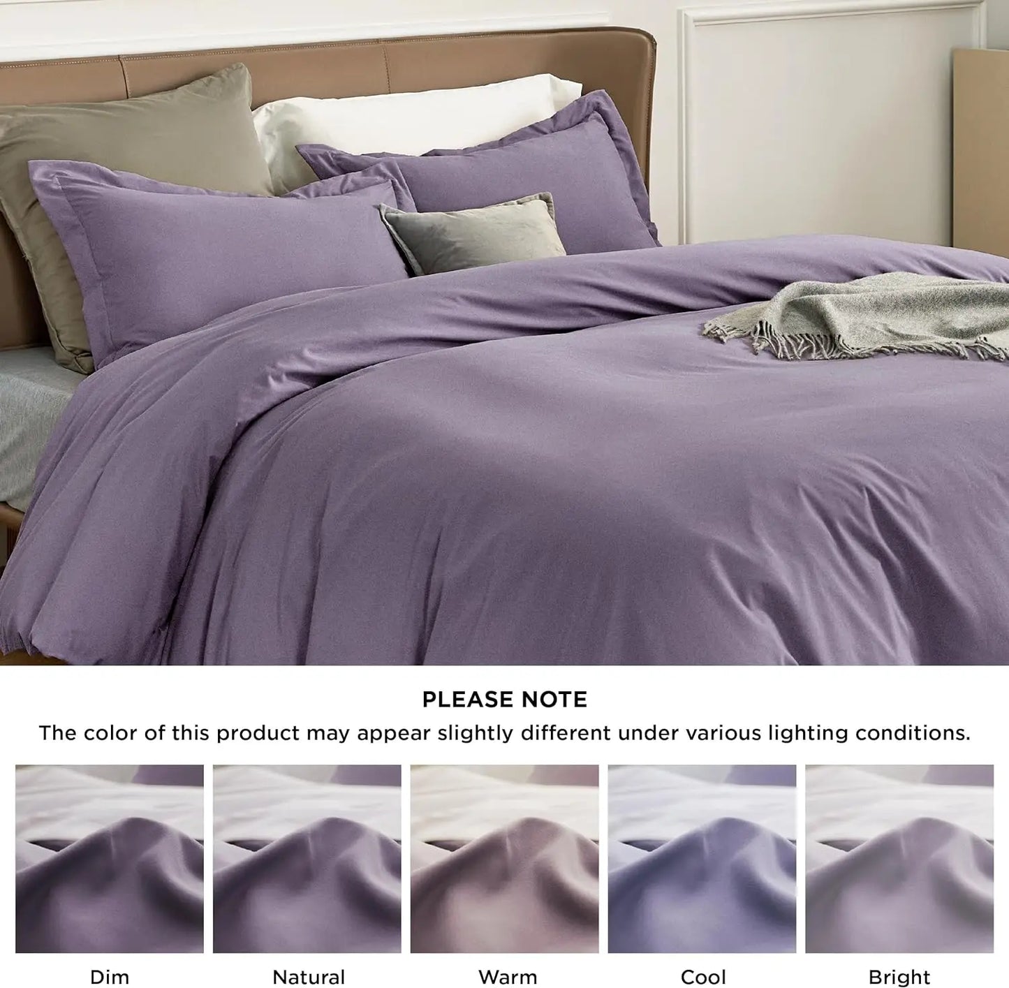 Bedsure Duvet Cover - Soft Double Brushed Duvet Cover with Zipper Closure, No Comforter, Available in Twin, Full, Queen, King, Cal King