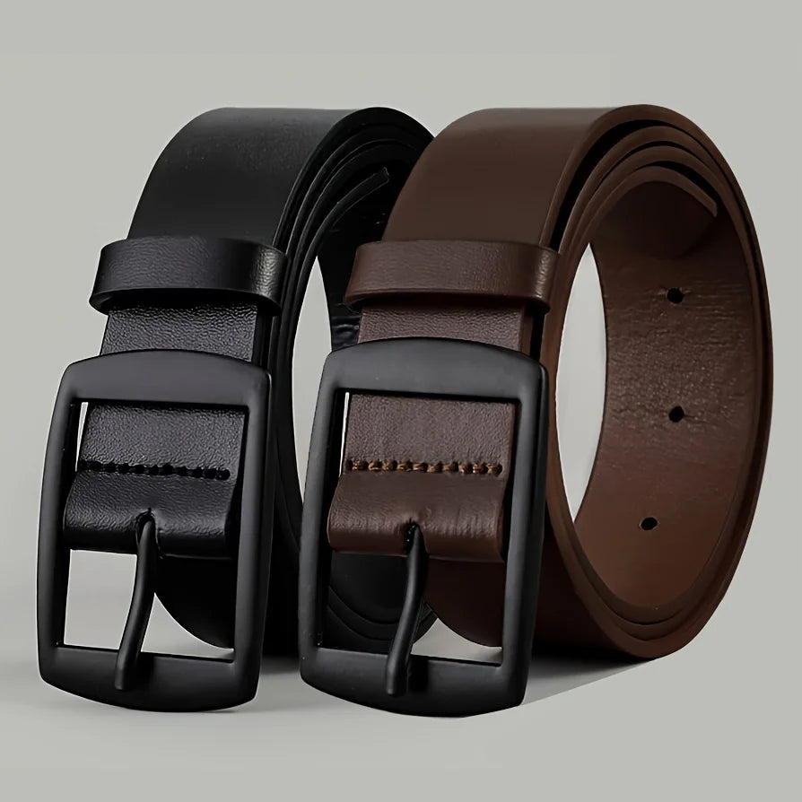 🔥 New Luxury PU Leather Belt for Men – Stylish Metal Pin Buckle Designer Belt for Jeans! 👖✨