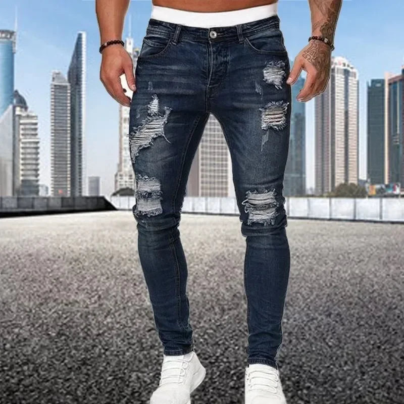 2024 New Retro Ripped Skinny Jeans for Men