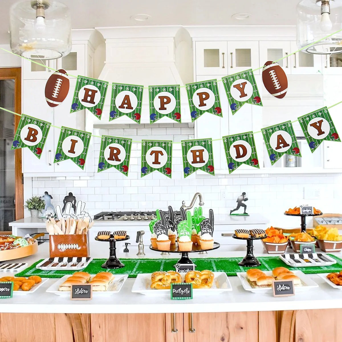 🏉 Celebrate in style with our Rugby Theme Birthday Flag Banner! Perfect for kids' parties, this football-themed decoration adds a sporty and festive touch to any event. 🎉