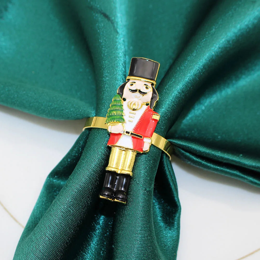 🎄 6PCS Cute Nutcracker Napkin Rings 🎅 | Charming Table Decor for Christmas & Winter Holidays 🍽️