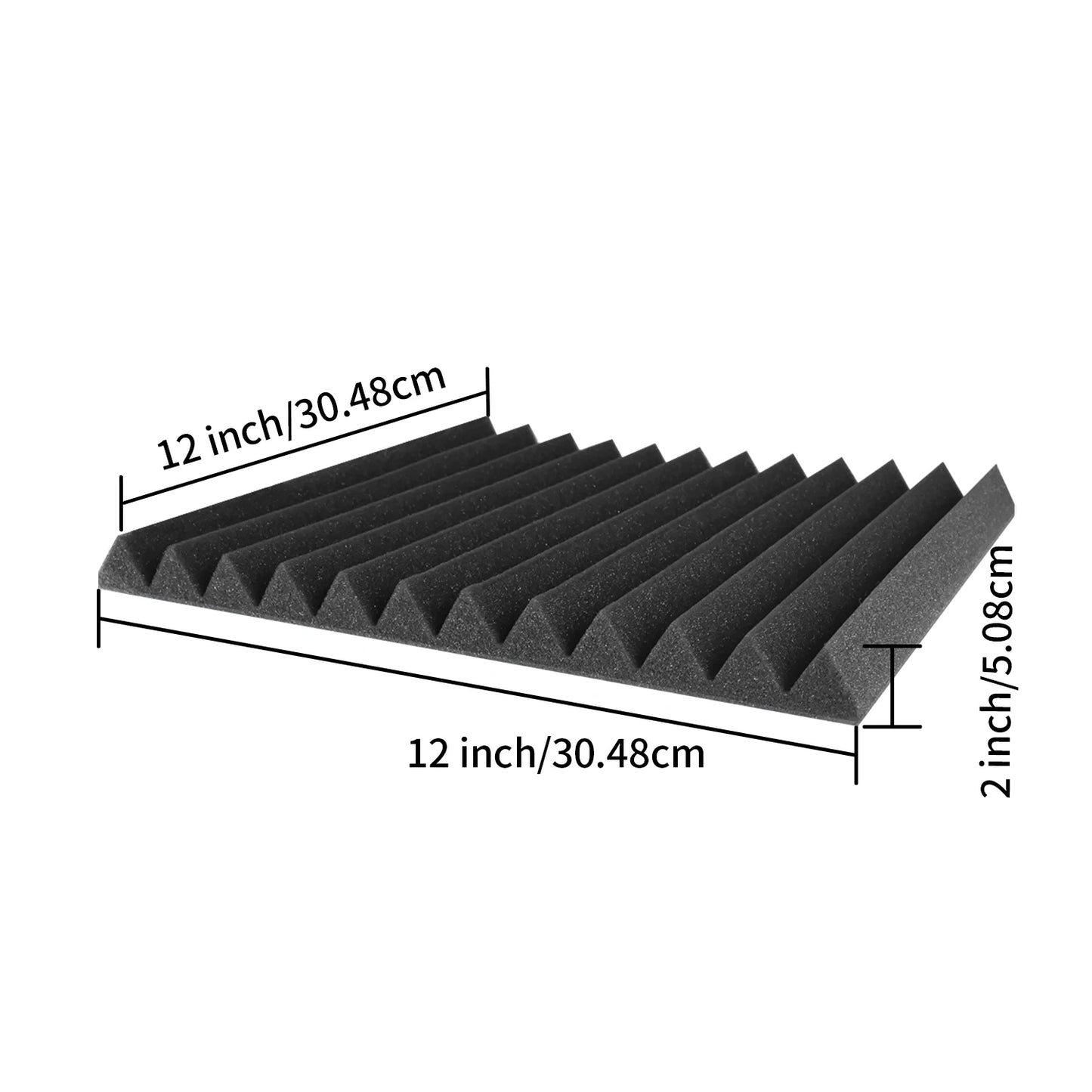 52 Pack Cheap Acoustic Foam Panels - 1 x 12 x 12 Inches